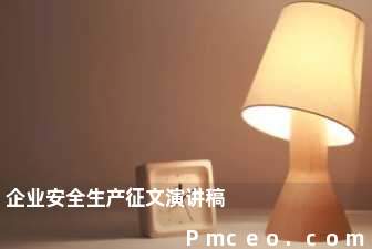 企业安全生产征文演讲稿